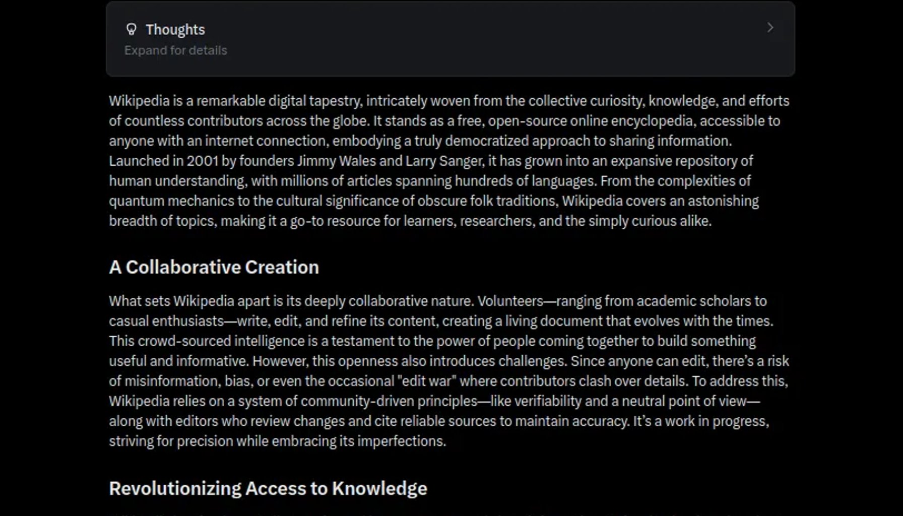 Grok chatbot example screenshot