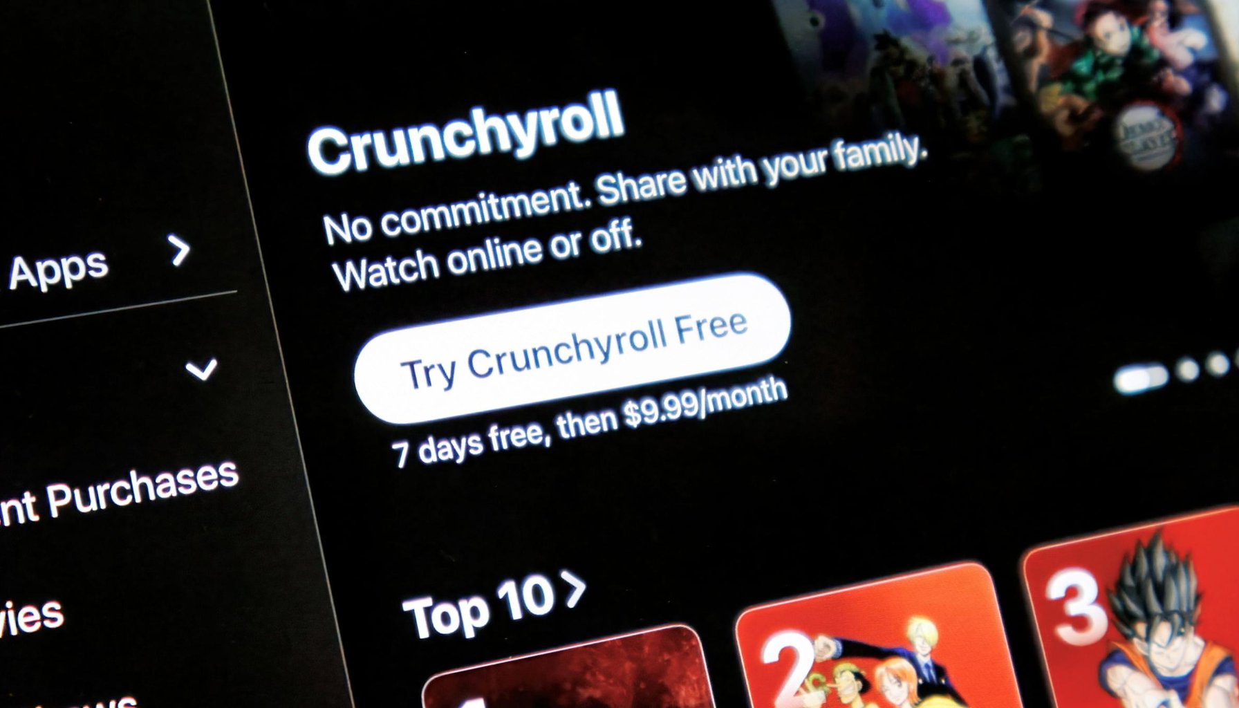Crunchyroll is now available as a channel in the Apple TV app
