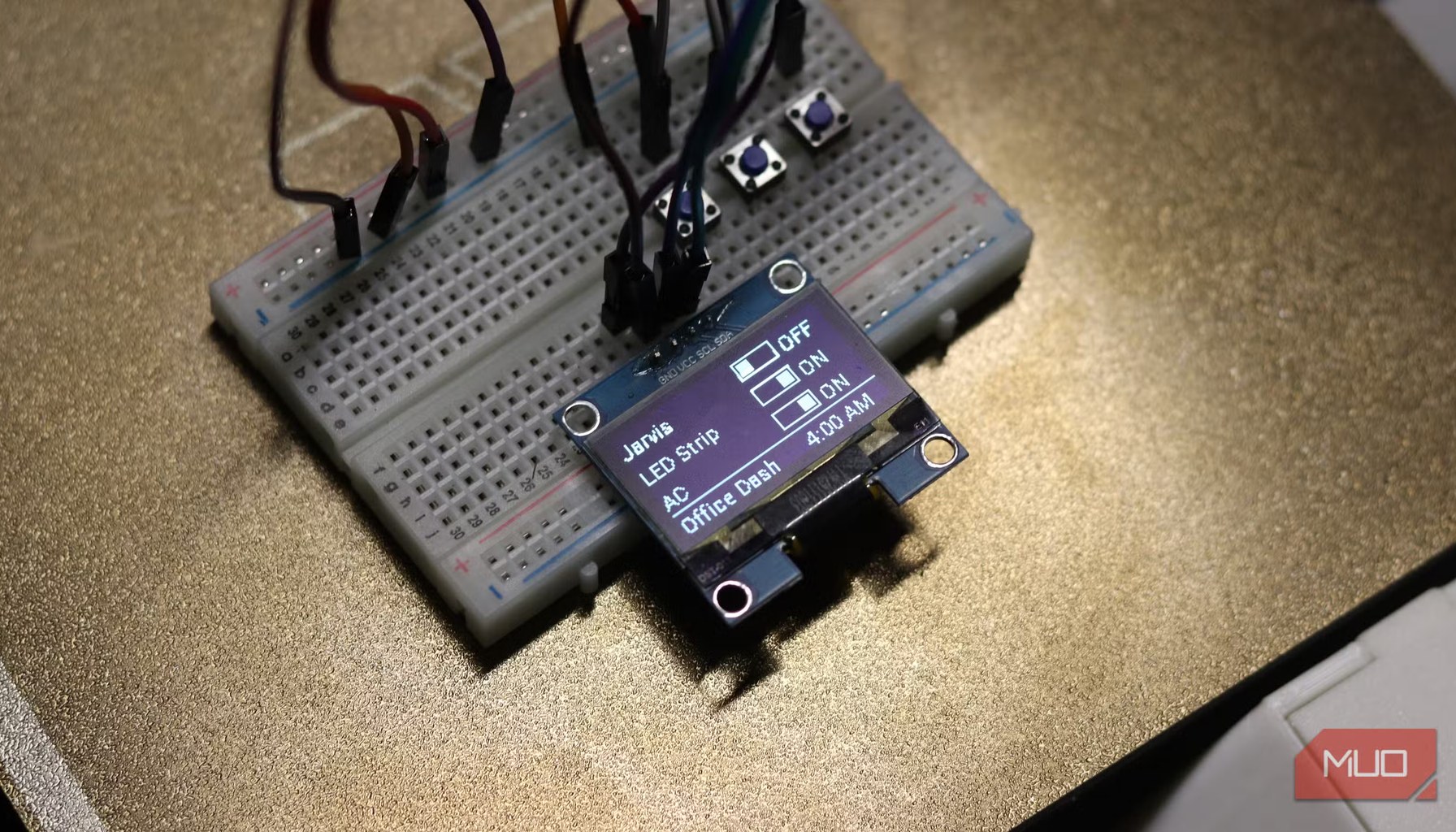 ESP32 Smart Home Dashboard on 3D printer plate