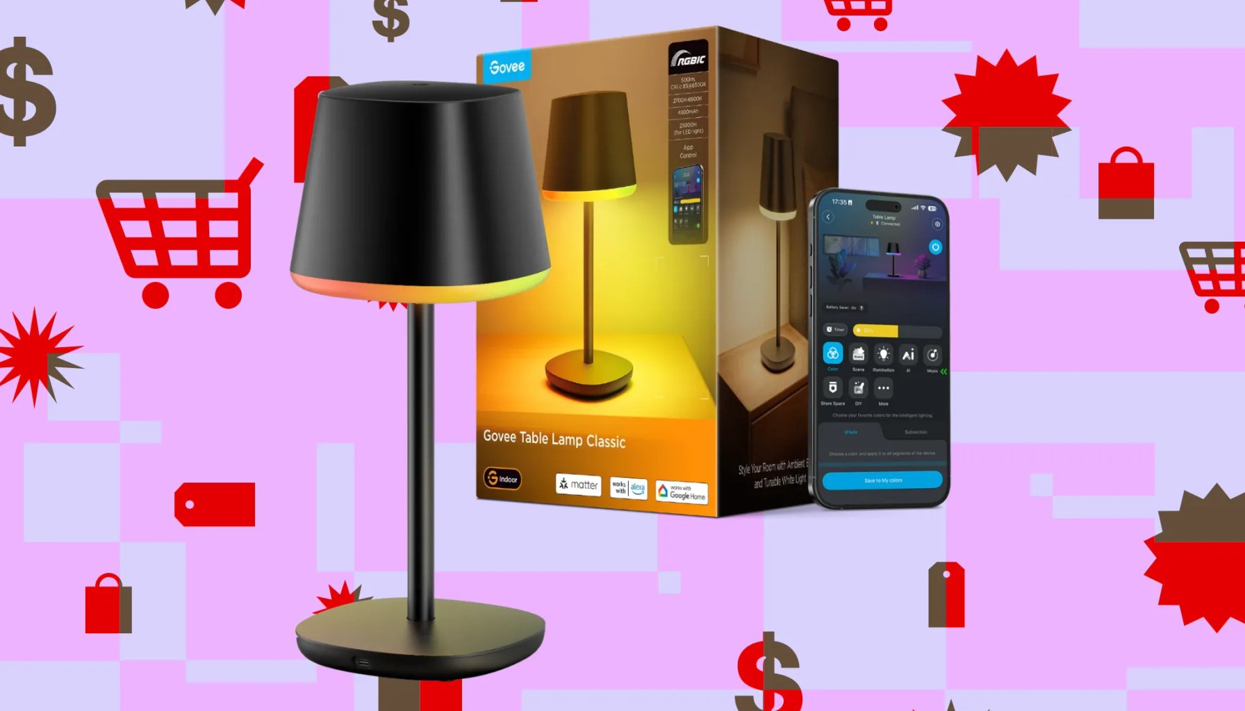 Govee’s rechargeable smart table lamp is down to $60