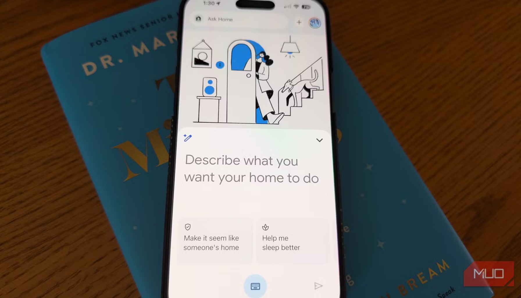 Google Home app automation screen.