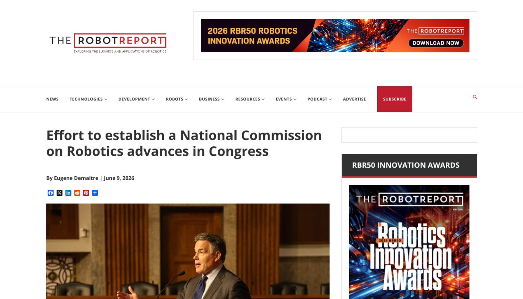 Congress Moves to Form a National Robotics Commission