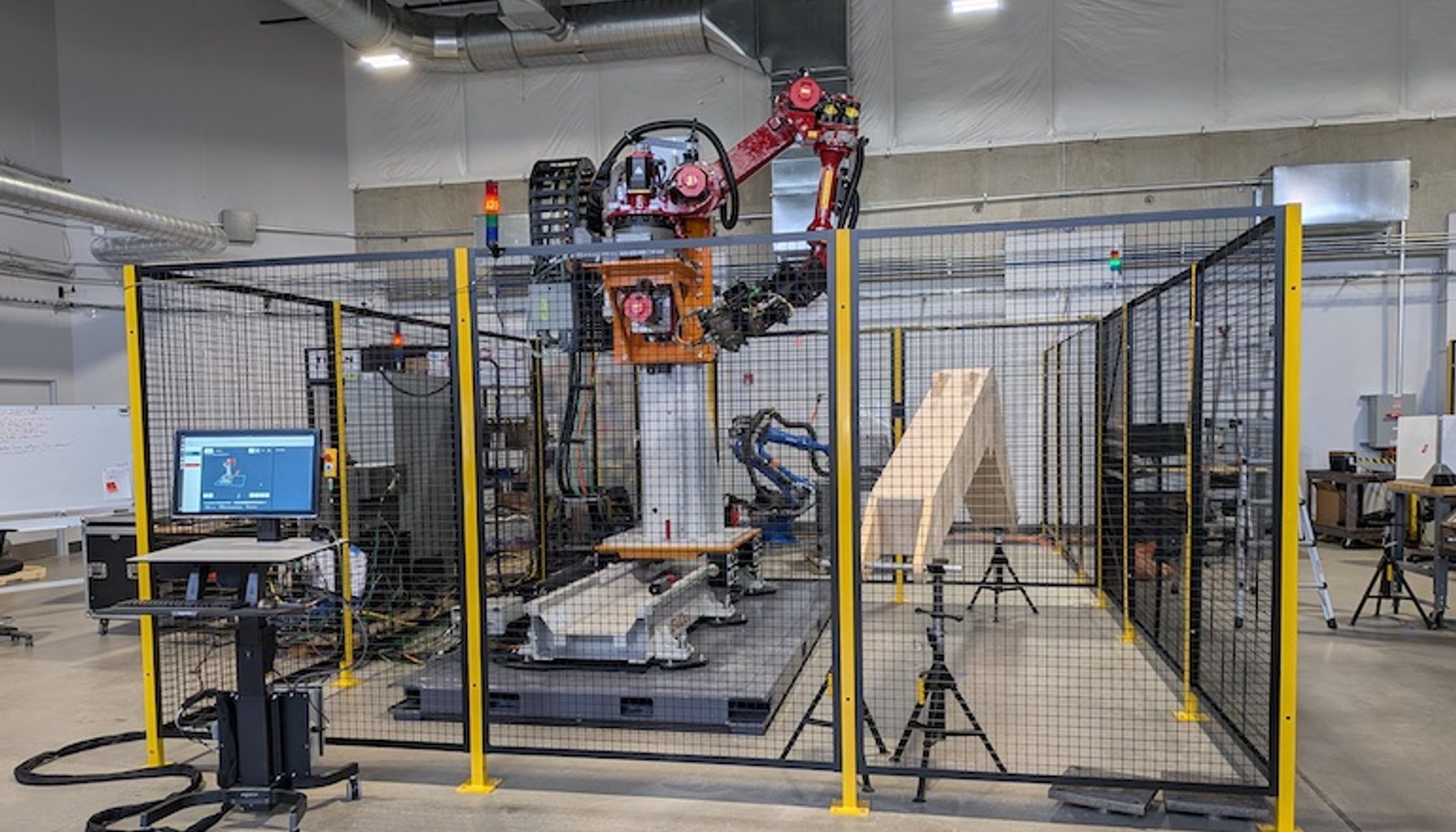 A robotic grinding workcell. Gudel will demonstrate a grinding application at Automate 2026.