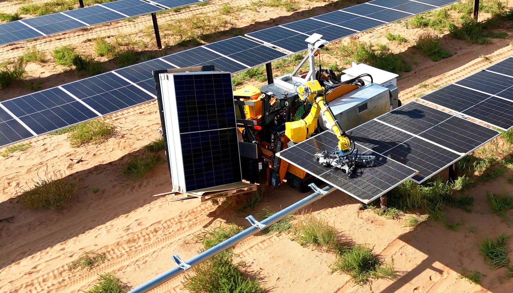 Gritt robot installing solar panels